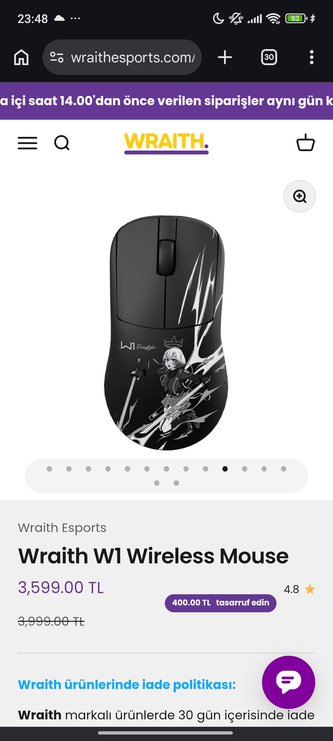 Wraith W1 Freestyle Wireless Mouse