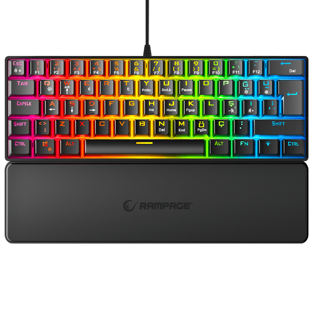 Klavyem: ALLY K11 - Rainbow Bilek Destekli Red Switch Oyuncu Klavyesi-Siyah