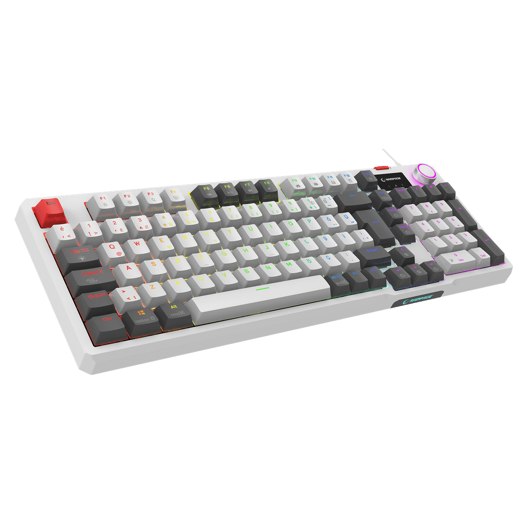 Loyal  Hot Swap RGB Red Switch Mekanik Oyuncu Klavyesi-Beyaz/Gri