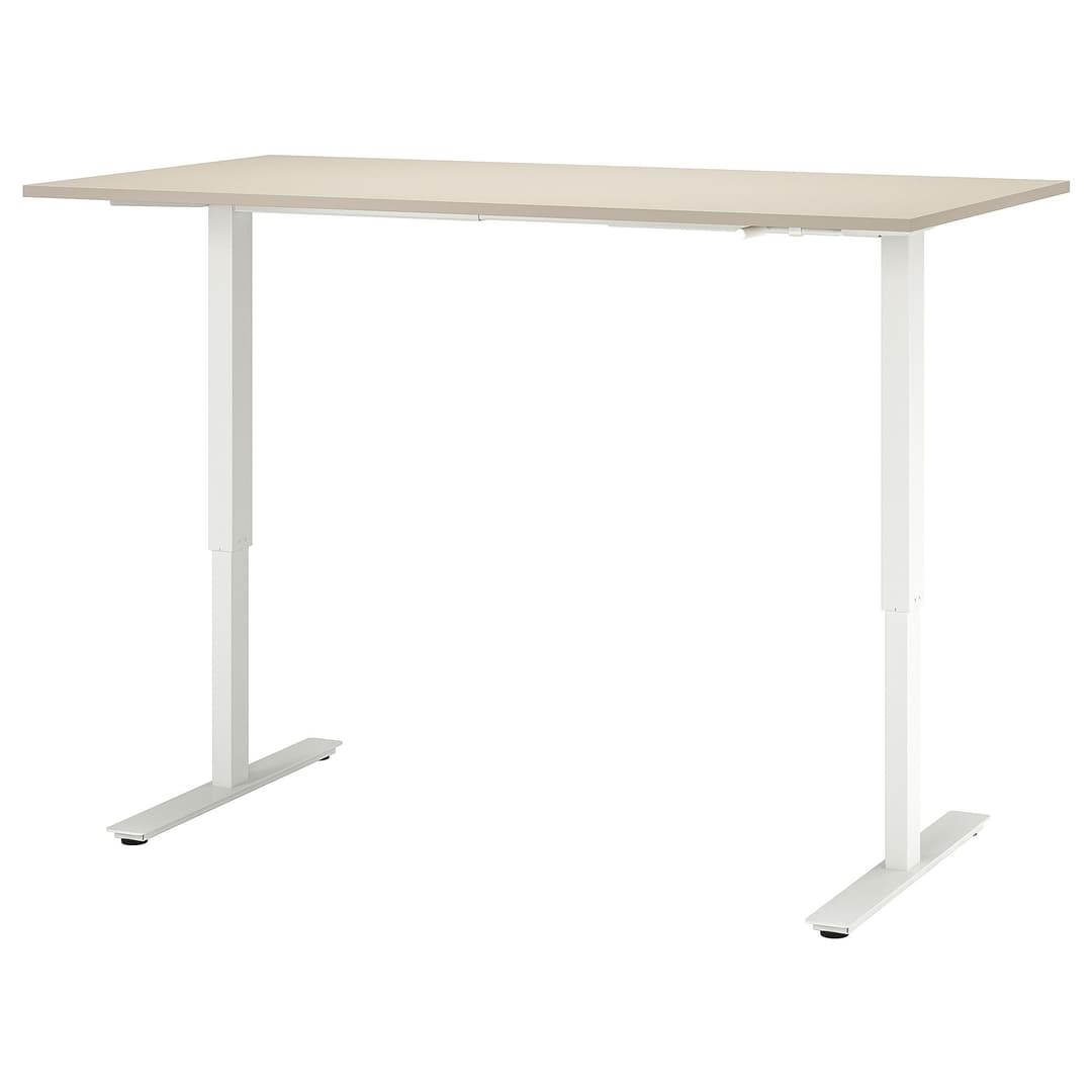 TROTTEN bej-beyaz 160x80 cm yüksekliği ayarlanabilen çalışma masası - 29434130 | IKEA