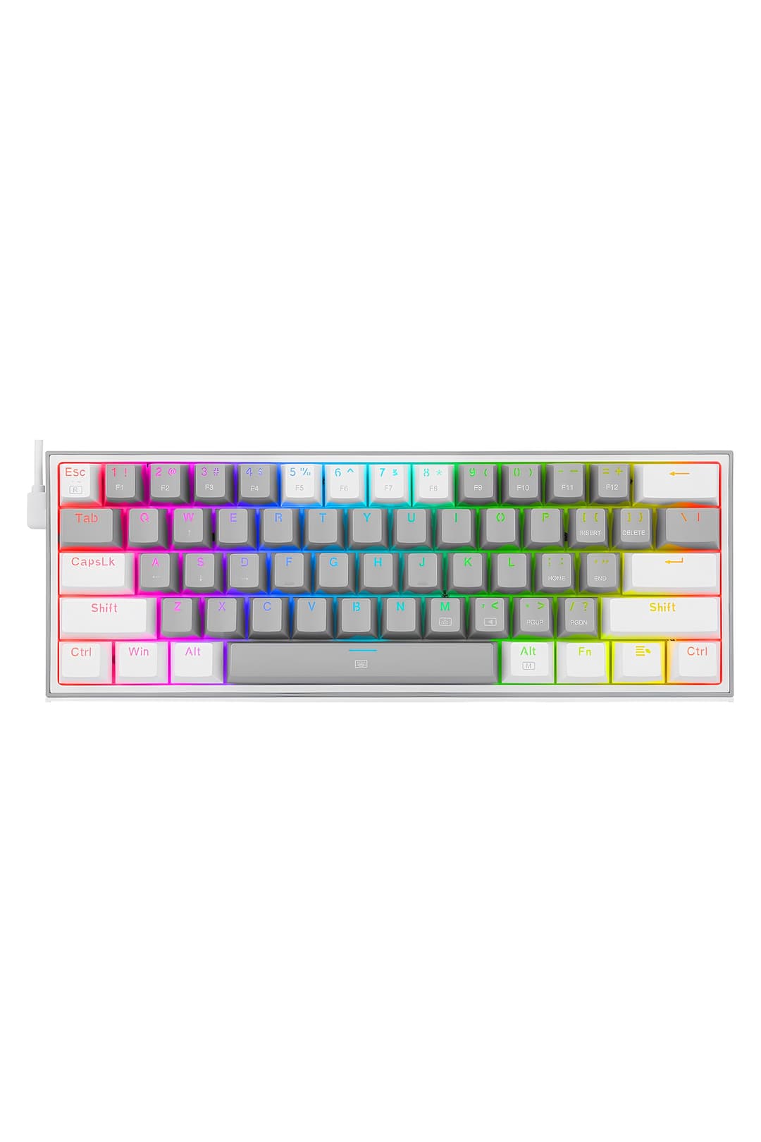 REDRAGON K617 Fizz RGB Red Switch Kablolu Gri / Beyaz Compact Gaming (Oyuncu) Klavye - Fiyatı, Yorumları